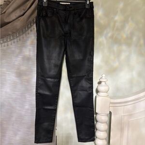 Abercrombie & Fitch Coated Black Skinny Jeans – Leather Look, High Rise